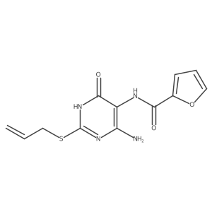 N-(2-(allylthio)-4-amino-6-oxo-1,6-dihydropyrimidin-5-yl)furan-2-carboxamide结构式