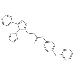 N-(4-phenoxyphenyl)-2-{[5-(pyridin-2-yl)-4-(1H-pyrrol-1-yl)-4H-1,2,4-triazol-3-yl]sulfanyl}acetamide Structure