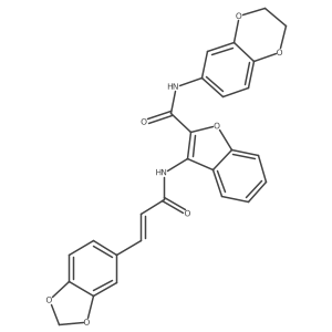 (E)-3-(3-(benzo[d][1,3]dioxol-5-yl)acrylamido)-N-(2,3-dihydrobenzo[b][1,4]dioxin-6-yl)benzofuran-2-carboxamide Structure