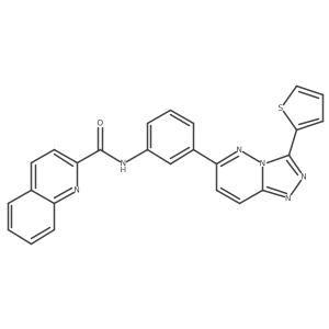 N-{3-[3-(thiophen-2-yl)-[1,2,4]triazolo[4,3-b]pyridazin-6-yl]phenyl}quinoline-2-carboxamide Structure