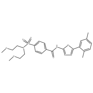 4-(N,N-bis(2-methoxyethyl)sulfamoyl)-N-(5-(2,5-dimethylphenyl)-1,3,4-oxadiazol-2-yl)benzamide结构式
