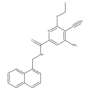 4-Amino-5-cyano-6-ethoxy-N-(1-naphthalenylmethyl)-2-pyridinecarboxamide结构式