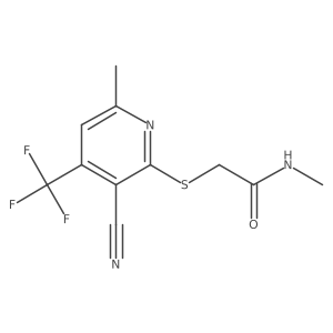 2-((3-cyano-6-methyl-4-(trifluoromethyl)pyridin-2-yl)thio)-N-methylacetamide结构式