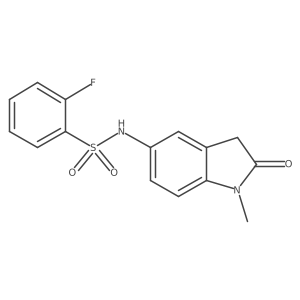 2-fluoro-N-(1-methyl-2-oxoindolin-5-yl)benzenesulfonamide结构式