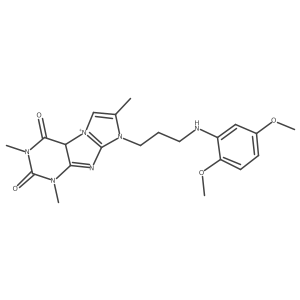 6-[3-(2,5-dimethoxyanilino)propyl]-2,4,7-trimethyl-9aH-purino[7,8-a]imidazol-9-ium-1,3-dione结构式