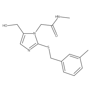 2-(5-(hydroxymethyl)-2-((3-methylbenzyl)thio)-1H-imidazol-1-yl)-N-methylacetamide结构式