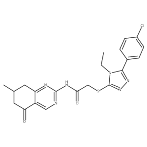 2-{[5-(4-chlorophenyl)-4-ethyl-4H-1,2,4-triazol-3-yl]sulfanyl}-N-(7-methyl-5-oxo-5,6,7,8-tetrahydroquinazolin-2-yl)acetamide Structure