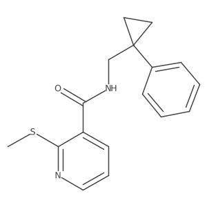 2-(methylsulfanyl)-N-[(1-phenylcyclopropyl)methyl]pyridine-3-carboxamide结构式