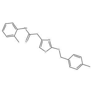 2-(2-((4-methylbenzyl)thio)thiazol-4-yl)-N-(o-tolyl)acetamide Structure