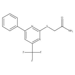 2-((4-Phenyl-6-(trifluoromethyl)pyrimidin-2-yl)thio)acetamide结构式