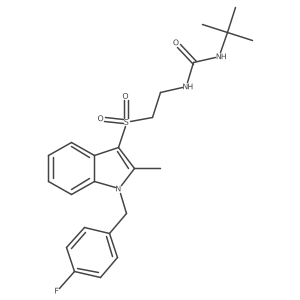 1-(tert-butyl)-3-(2-((1-(4-fluorobenzyl)-2-methyl-1H-indol-3-yl)sulfonyl)ethyl)urea Structure