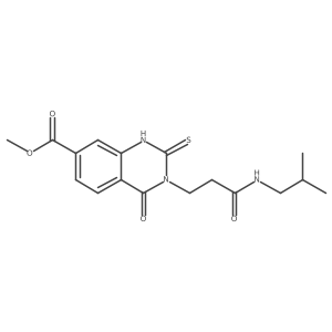 Methyl 3-(3-(isobutylamino)-3-oxopropyl)-4-oxo-2-thioxo-1,2,3,4-tetrahydroquinazoline-7-carboxylate Structure