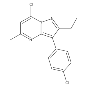 7-Chloro-3-(4-chlorophenyl)-2-ethyl-5-methylpyrazolo[1,5-a]pyrimidine结构式