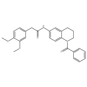 N-(1-benzoyl-1,2,3,4-tetrahydroquinolin-6-yl)-2-(3,4-dimethoxyphenyl)acetamide结构式