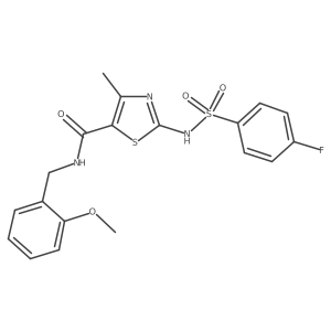 5-Thiazolecarboxamide, 2-[[(4-fluorophenyl)sulfonyl]amino]-N-[(2-methoxyphenyl)methyl]-4-methyl-结构式