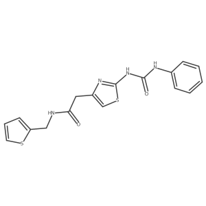 2-(2-(3-phenylureido)thiazol-4-yl)-N-(thiophen-2-ylmethyl)acetamide Structure