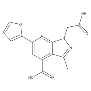 1-(carboxymethyl)-6-(furan-2-yl)-3-methyl-1H-pyrazolo[3,4-b]pyridine-4-carboxylic acid Structure