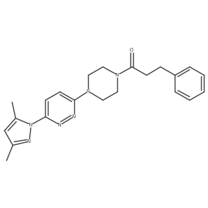 1-{4-[6-(3,5-dimethyl-1H-pyrazol-1-yl)pyridazin-3-yl]piperazin-1-yl}-3-phenylpropan-1-one Structure