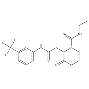 N-ethyl-3-oxo-2-(2-oxo-2-{[3-(trifluoromethyl)phenyl]amino}ethyl)piperazine-1-carboxamide结构式
