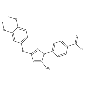 4-[5-Amino-3-[(3,4-dimethoxyphenyl)amino]-1H-1,2,4-triazol-1-yl]benzoic acid Structure