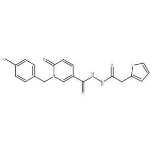 1-[(4-chlorophenyl)methyl]-6-oxo-N'-[2-(thiophen-2-yl)acetyl]-1,6-dihydropyridine-3-carbohydrazide Structure