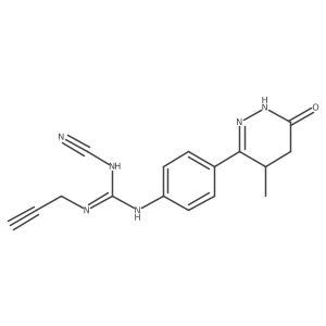 1-cyano-3-[4-[(4R)-4-methyl-6-oxo-4,5-dihydro-1H-pyridazin-3-yl]phenyl]-2-prop-2-ynylguanidine Structure