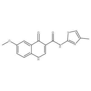 6-methoxy-N-[(2Z)-4-methyl-1,3-thiazol-2(3H)-ylidene]-4-oxo-1,4-dihydroquinoline-3-carboxamide结构式