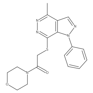 Cc1nnc(SCC(=O)N2CCOCC2)c2c1cnn2-c1ccccc1结构式
