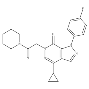 4-cyclopropyl-1-(4-fluorophenyl)-6-(2-oxo-2-(piperidin-1-yl)ethyl)-1H-pyrazolo[3,4-d]pyridazin-7(6H)-one Structure