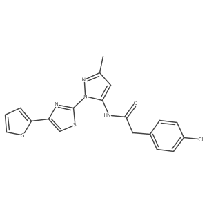 2-(4-chlorophenyl)-N-(3-methyl-1-(4-(thiophen-2-yl)thiazol-2-yl)-1H-pyrazol-5-yl)acetamide Structure