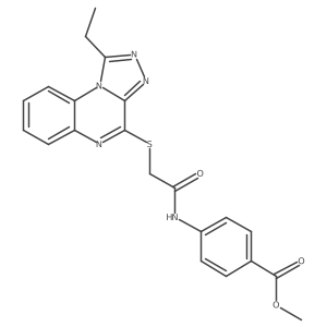 Methyl 4-[2-({1-ethyl-[1,2,4]triazolo[4,3-a]quinoxalin-4-yl}sulfanyl)acetamido]benzoate结构式