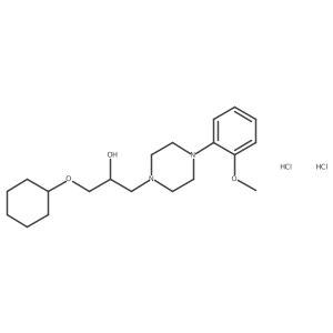 1-(Cyclohexyloxy)-3-(4-(2-methoxyphenyl)piperazin-1-yl)propan-2-ol dihydrochloride结构式