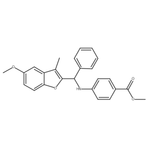 Methyl 4-{[(5-methoxy-3-methyl-1-benzofuran-2-yl)(phenyl)methyl]amino}benzoate结构式