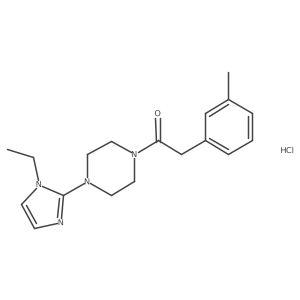 1-(4-(1-ethyl-1H-imidazol-2-yl)piperazin-1-yl)-2-(m-tolyl)ethanone hydrochloride Structure