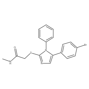 2-((5-(4-bromophenyl)-1-phenyl-1H-imidazol-2-yl)thio)-N-methylacetamide结构式