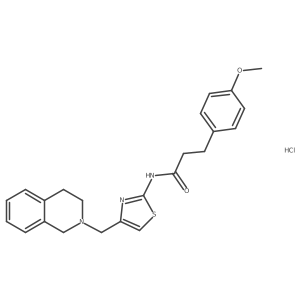 N-(4-((3,4-dihydroisoquinolin-2(1H)-yl)methyl)thiazol-2-yl)-3-(4-methoxyphenyl)propanamide hydrochloride结构式