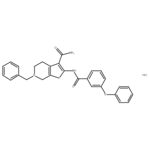 6-Benzyl-2-(3-phenoxybenzamido)-4,5,6,7-tetrahydrothieno[2,3-c]pyridine-3-carboxamide hydrochloride Structure
