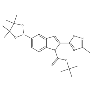 2-(3-Methyl-1,2,4-oxadiazol-5-yl)-5-(4,4,5,5-tetramethyl-1,3,2-dioxaborolan-2-yl)-indole-1-carboxylic acid tert-butyl ester Structure
