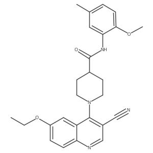 1-(3-cyano-6-ethoxyquinolin-4-yl)-N-(2-methoxy-5-methylphenyl)piperidine-4-carboxamide Structure