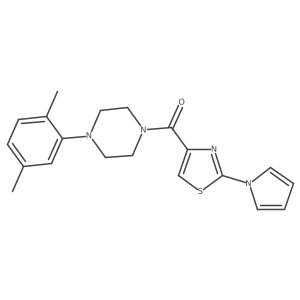 (2-(1H-pyrrol-1-yl)thiazol-4-yl)(4-(2,5-dimethylphenyl)piperazin-1-yl)methanone Structure