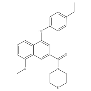 (4-((4-Ethylphenyl)amino)-8-methoxyquinolin-2-yl)(thiomorpholino)methanone结构式