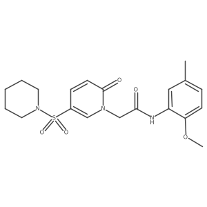 N-(2-methoxy-5-methylphenyl)-2-[2-oxo-5-(piperidin-1-ylsulfonyl)pyridin-1(2H)-yl]acetamide Structure