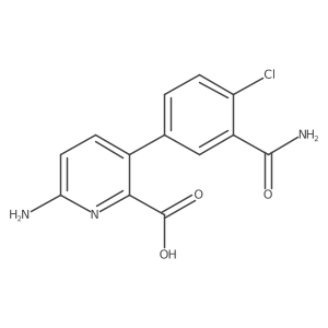 6-Amino-3-(3-carbamoyl-4-chlorophenyl)picolinic acid结构式