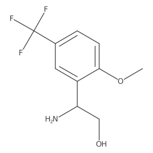 2-Amino-2-(2-methoxy-5-(trifluoromethyl)phenyl)ethan-1-ol结构式
