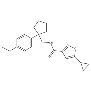5-cyclopropyl-N-((1-(4-methoxyphenyl)cyclopentyl)methyl)isoxazole-3-carboxamide结构式