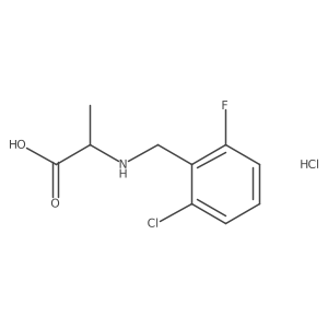 2-{[(2-Chloro-6-fluorophenyl)methyl]amino}propanoic acid hydrochloride结构式