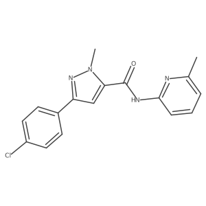 3-(4-chlorophenyl)-1-methyl-N-(6-methylpyridin-2-yl)-1H-pyrazole-5-carboxamide结构式