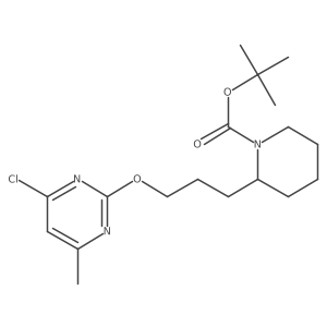 tert-Butyl 2-(3-((4-chloro-6-methylpyrimidin-2-yl)oxy)propyl)piperidine-1-carboxylate Structure
