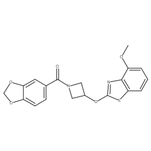 Benzo[d][1,3]dioxol-5-yl(3-((4-methoxybenzo[d]thiazol-2-yl)oxy)azetidin-1-yl)methanone结构式