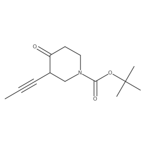 1-Piperidinecarboxylic acid, 4-oxo-3-(1-propyn-1-yl)-, 1,1-dimethylethyl ester Structure